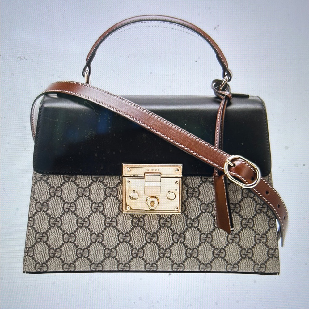 GUCCI GG SUPREME PADLOCK HANDBAG